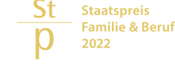 Logo Staatspreis Familie & Beruf 2022 öffnet neues Fenster Staatspreis Schriftzug quer 2022