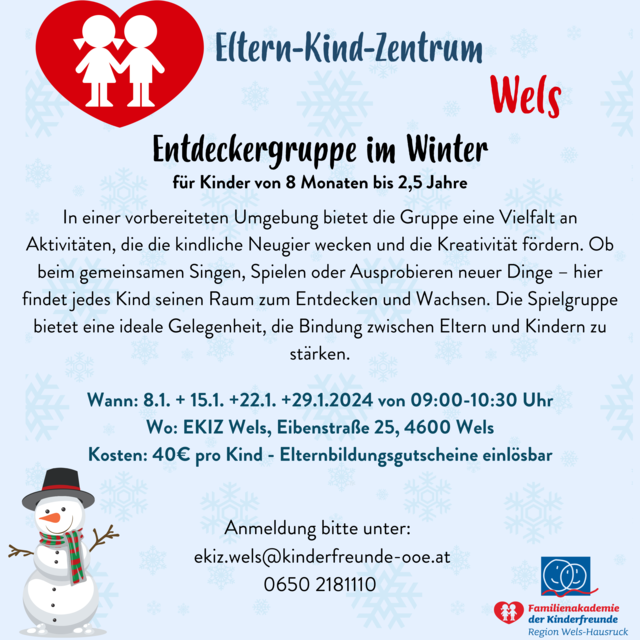 Spielgruppe Wels, Entdeckergruppe, EKIZ