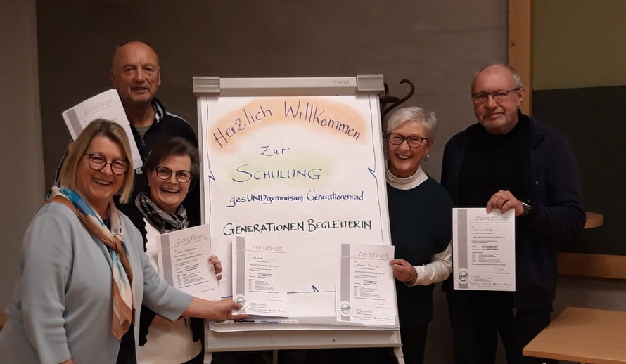 Unser Kernteam nach 72 Schulungseinheiten zertifiziert zum "Generationenbetreuer"