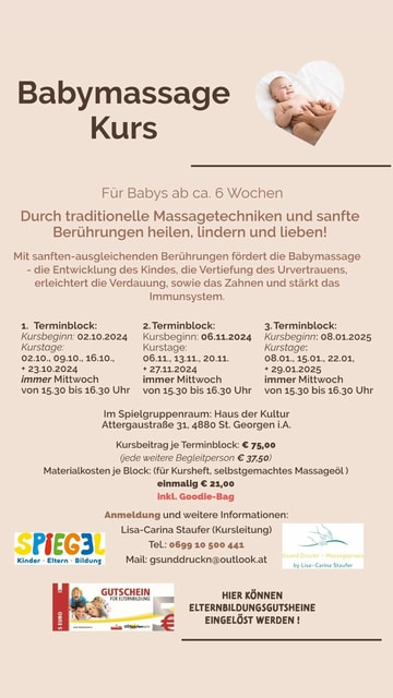 Foto zur Veranstaltung "Babymassage Kurs"